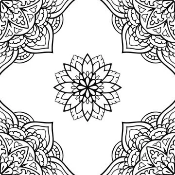 Seamless pattern of mandalas. Stock Illustration