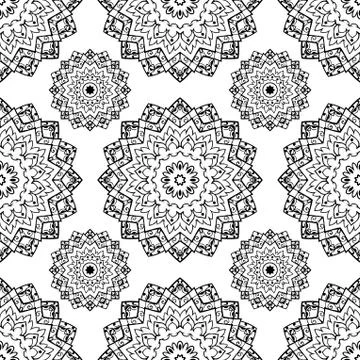 Seamless pattern of mandalas. Stock Illustration