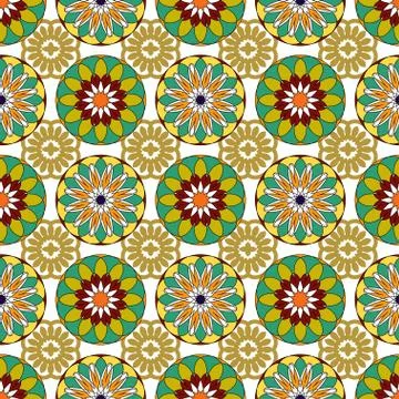 Seamless pattern with Mandalas. Stock Illustration