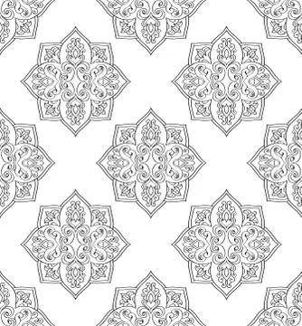 Seamless pattern of mandalas. Stock Illustration