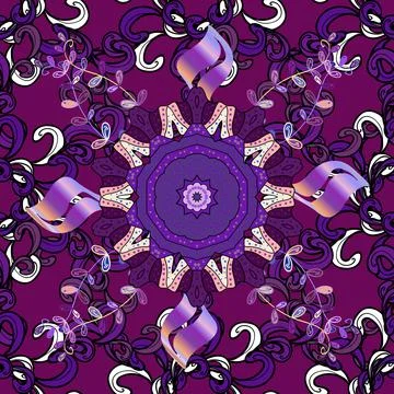 Seamless pattern with Mandalas. Vector ornaments, background. Seamless pattern w Stock Illustration