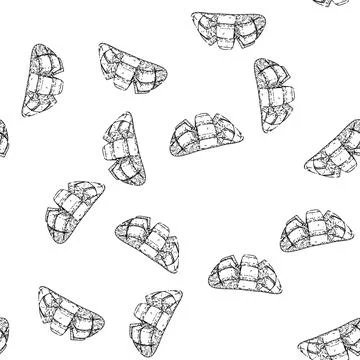 Seamless pattern mango cubes cut sketch hand drawn Stock Illustration