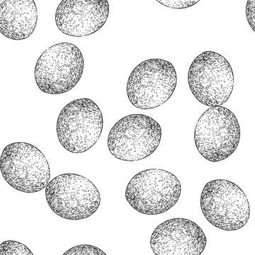 Seamless pattern mango fruit ripe sketch hand drawn Stock Illustration