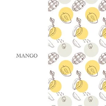 Seamless pattern with mango - packaging background Stock Illustration
