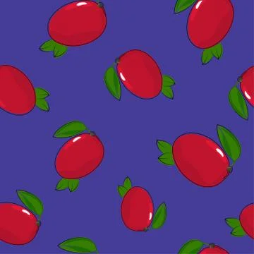 Seamless Pattern ,Mango on Purple Background Stock Illustration