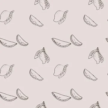 Seamless pattern with mango, tropical fruit background イラスト素材