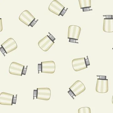 Seamless pattern manual liquid soap dispenser cartoon vector Illustrazione stock