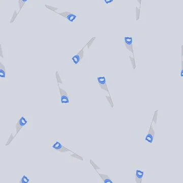 Seamless pattern manual saw hand cartoon vector Stock Illustration