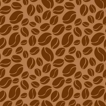 Seamless pattern with many brown coffee grains Stock Illustration