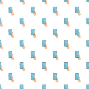 Seamless pattern with many hands holding smartphones Stockillustratie