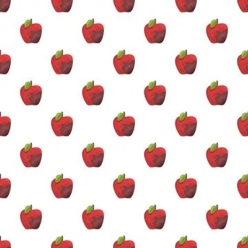 Seamless pattern with many rotten red apples Stock Illustration