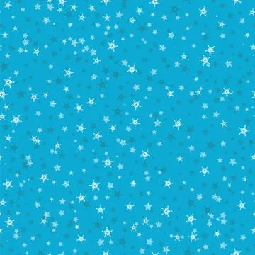 Seamless pattern of many snowflakes on blue background. Christmas winter them Stock-Illustration