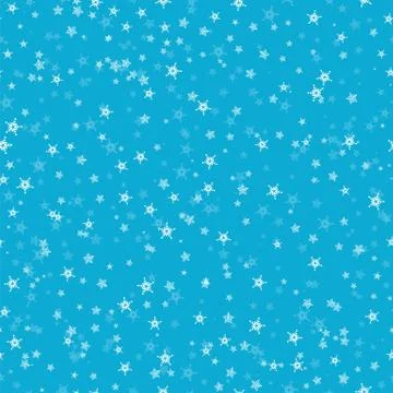 Seamless pattern of many snowflakes on blue background. Christmas winter them Stock-Illustration
