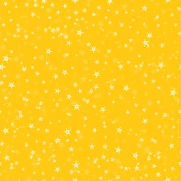 Seamless pattern of many snowflakes on yellow background. Christmas winter th Stock-Illustration