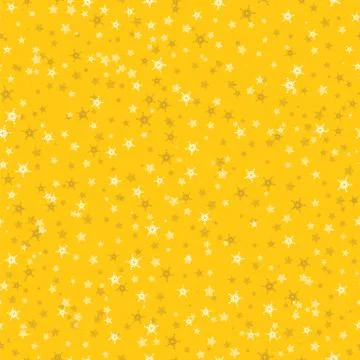 Seamless pattern of many snowflakes on yellow background. Christmas winter th Stock Illustration