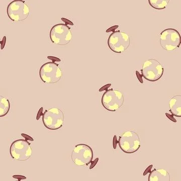 Seamless pattern map globe cartoon vector Stock Illustration