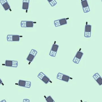 Seamless pattern map handheld gps cartoon vector Stock Illustration