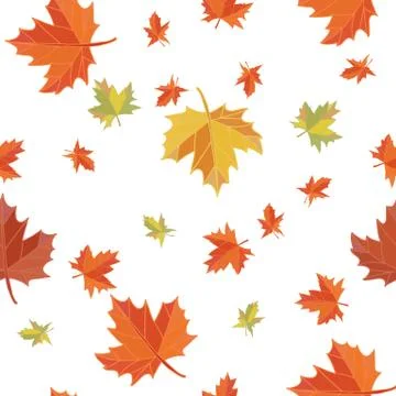 Seamless pattern of maple leaves background. イラスト素材