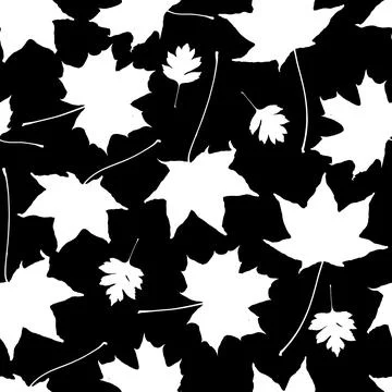 Seamless pattern Maple leaves collection. nature scandinavian style backgroun 스톡 일러스트