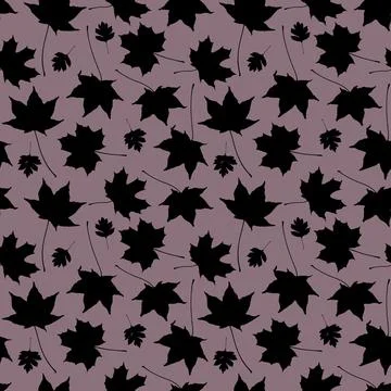 Seamless pattern Maple leaves collection. nature scandinavian style backgroun Stock Illustration