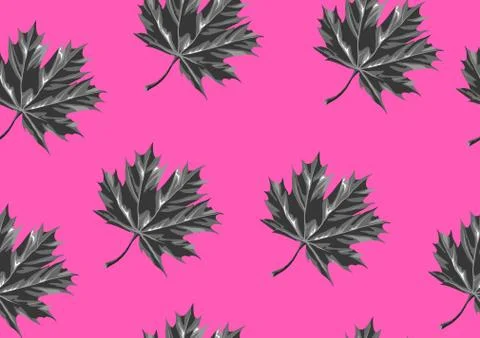 Seamless pattern with maple leaves. Decorative ornament 스톡 일러스트
