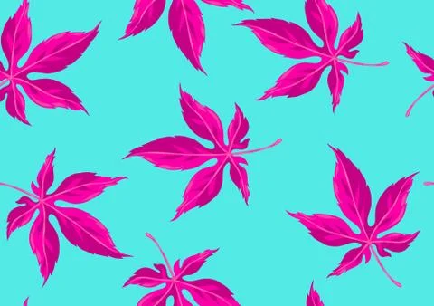 Seamless pattern with maple leaves. Decorative ornament Illustrazione stock