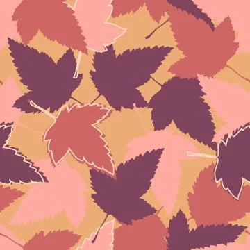 Seamless pattern with maple leaves. Fabric texture. Design element. Fall seas イラスト素材