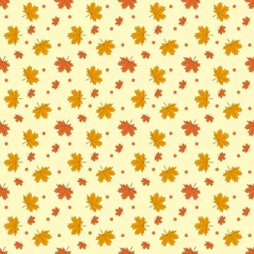 Seamless pattern of maple leaves. Golden autumn. vector cartoon  background 스톡 일러스트