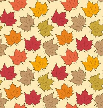 Seamless Pattern of Maple Leaves 스톡 일러스트