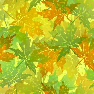 Seamless Pattern, Maple Leaves Illustrazione stock