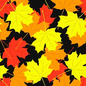 Seamless pattern of maple leaves.  illustration 스톡 일러스트