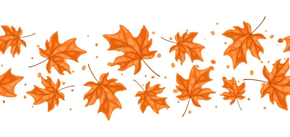 Seamless pattern with maple leaves. Image of autumn plant. イラスト素材