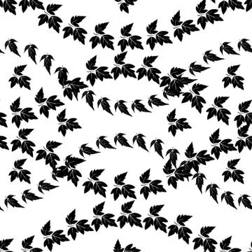Seamless pattern, maple leaves silhouettes 스톡 일러스트