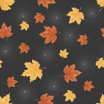 Seamless pattern with maple leaves. Texture design for web banner, print, wal 스톡 일러스트