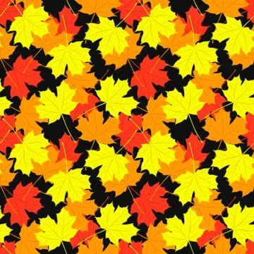 Seamless pattern of maple leaves. Vector illustration 스톡 일러스트