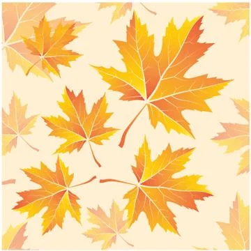 Seamless pattern of maple leaves, vector illustration. Illustrazione stock
