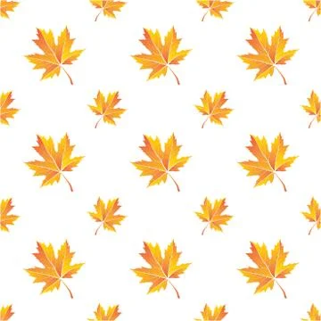 Seamless pattern of maple leaves, vector illustration. Stock Illustration