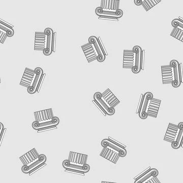 Seamless pattern marble column ancient cartoon vector Illustrazione stock