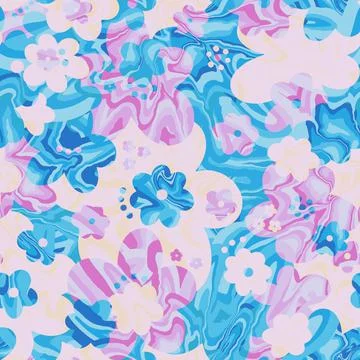 Seamless pattern marble floral flower abstract.Vintage nature background.Print Stock Illustration
