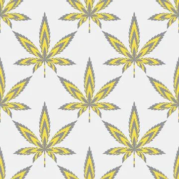 Seamless pattern marijuana leaf or cannabis leaf Stock Illustration