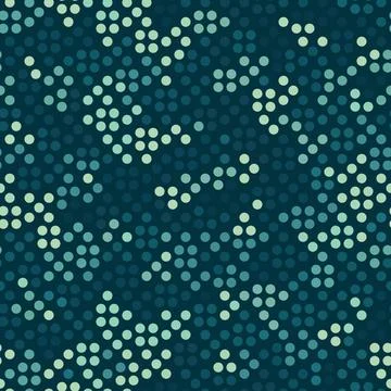 Seamless pattern marine blue halftone dots ordered grid vector illustration Stock Illustration