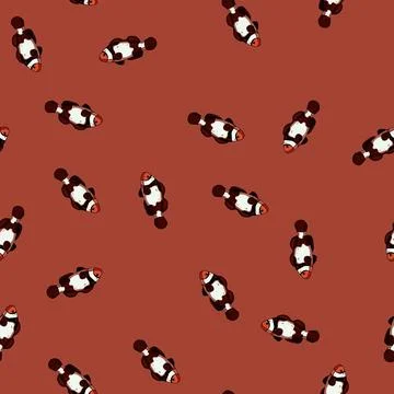 Seamless pattern marine clown fish cartoon vector 库存插图