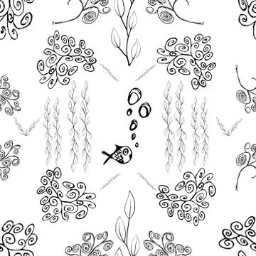 Seamless pattern on the marine theme . Stock Illustration