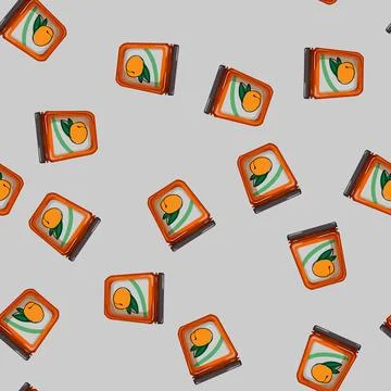 Seamless pattern marmalade jam fruit food cartoon vector Stock Illustration