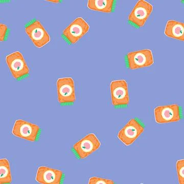 Seamless pattern marmalade jam jar cartoon vector 스톡 일러스트