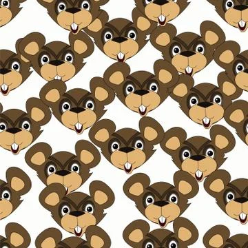 Seamless pattern with marmots Stock Illustration