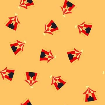 Seamless pattern marquee circus tent cartoon vector Stock Illustration