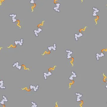 Seamless pattern mars rocket launch smoke cartoon vector Stockillustratie