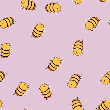 Seamless pattern mascot bee character cartoon vector イラスト素材