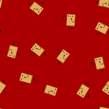 Seamless pattern mascot cookie character cartoon vector Illustrazione stock